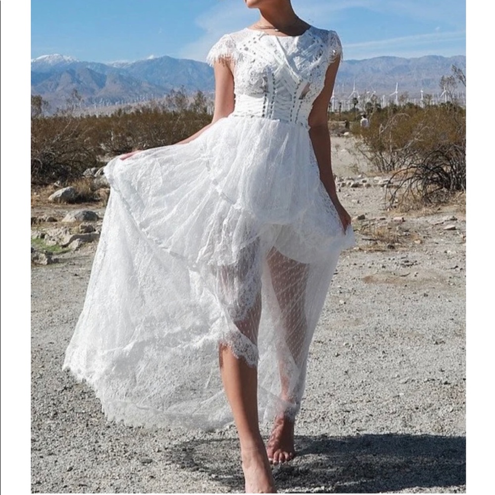 Stunning white lace detailed dress